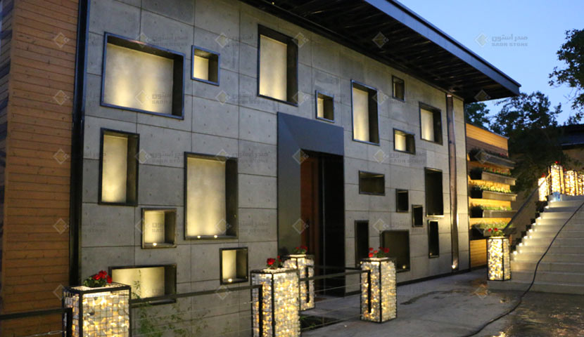 سنگ بتن اکسپوز صدر استون در طراحی ساختمان