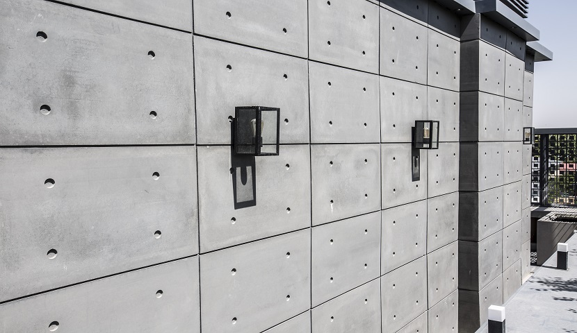 Building Facade design with Sadr Stone Exposed Concrete tiles