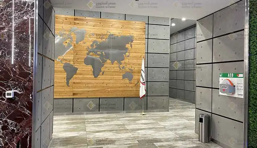 گالری بتن اکسپوز صدر استون با نصب خشک در ایران مال